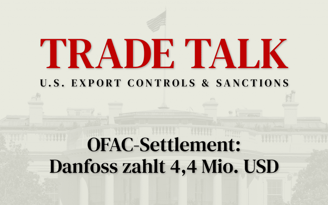 Trade Talk: Danfoss zahlt 4,4 Mio. USD